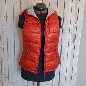 Orange puffer vest